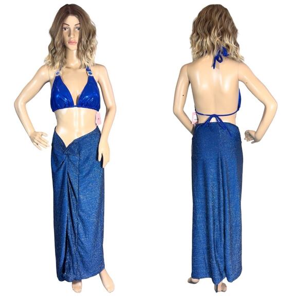 BOOHOO GLITTER TWIST SIDE SARONG SZ M $49 - Picture 4 of 7